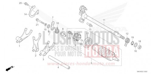 BARILLET DE SELECTION (NC750XA) NC750XAS de 2025